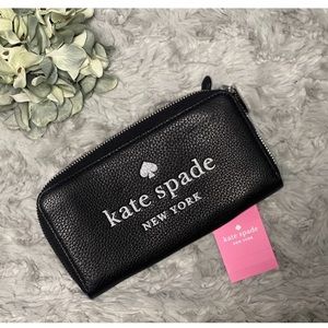 ♠️Kate Spade Glitter Continental Pebbled Leather Wallet- NWT♠️